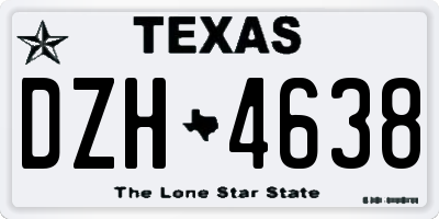 TX license plate DZH4638