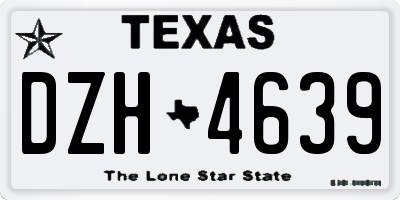 TX license plate DZH4639