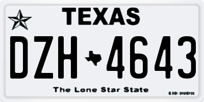 TX license plate DZH4643