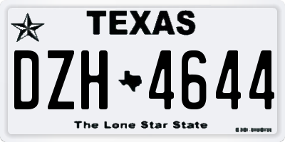 TX license plate DZH4644