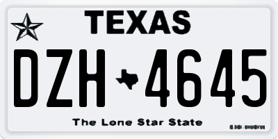 TX license plate DZH4645