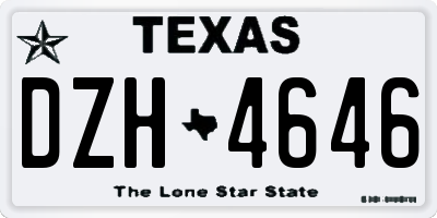 TX license plate DZH4646