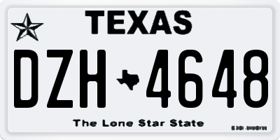 TX license plate DZH4648