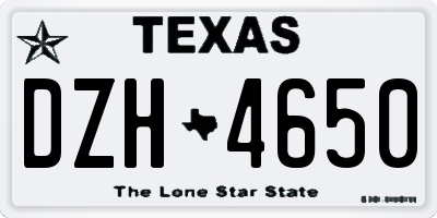 TX license plate DZH4650