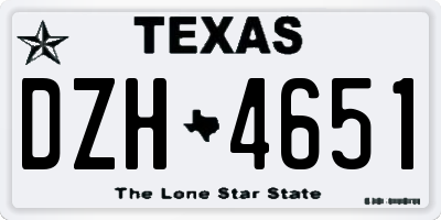 TX license plate DZH4651