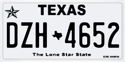 TX license plate DZH4652