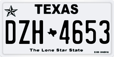 TX license plate DZH4653