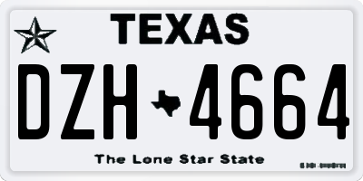 TX license plate DZH4664