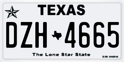 TX license plate DZH4665