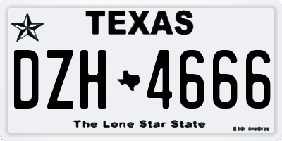 TX license plate DZH4666
