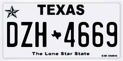 TX license plate DZH4669