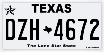 TX license plate DZH4672