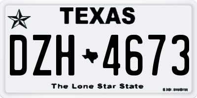 TX license plate DZH4673