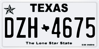 TX license plate DZH4675