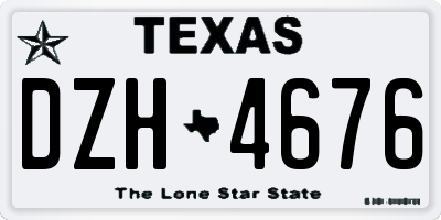 TX license plate DZH4676
