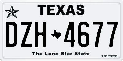 TX license plate DZH4677