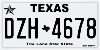 TX license plate DZH4678
