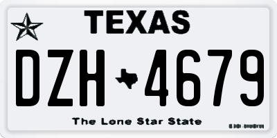 TX license plate DZH4679
