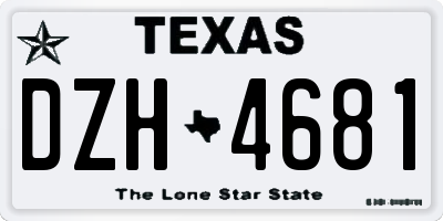 TX license plate DZH4681
