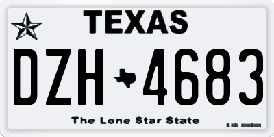TX license plate DZH4683