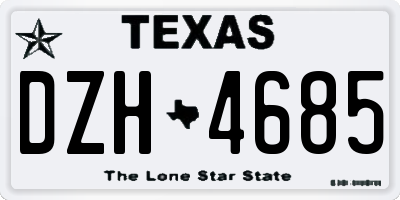 TX license plate DZH4685