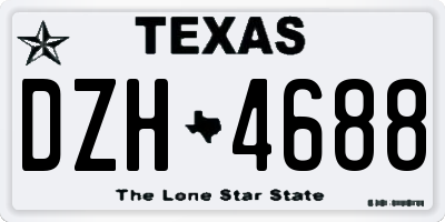 TX license plate DZH4688