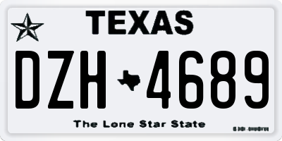 TX license plate DZH4689