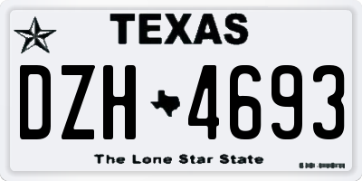 TX license plate DZH4693