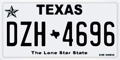 TX license plate DZH4696