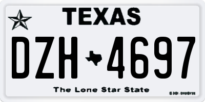 TX license plate DZH4697