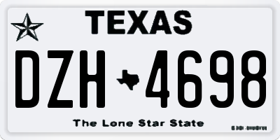 TX license plate DZH4698