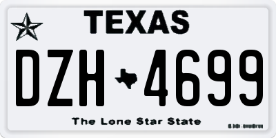 TX license plate DZH4699
