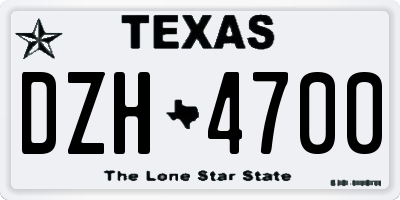 TX license plate DZH4700