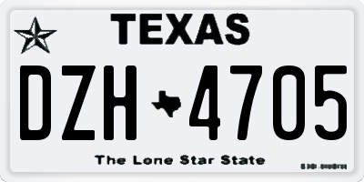 TX license plate DZH4705