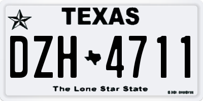 TX license plate DZH4711