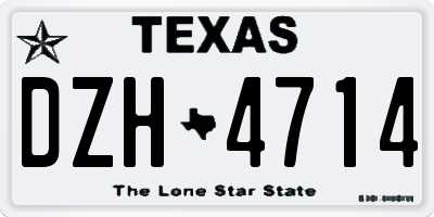 TX license plate DZH4714