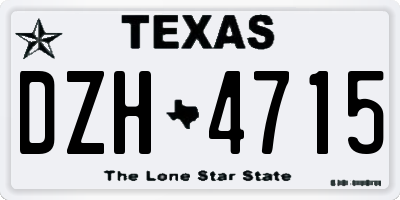 TX license plate DZH4715