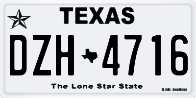TX license plate DZH4716