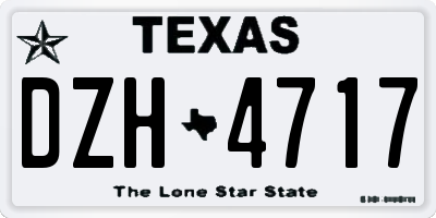 TX license plate DZH4717