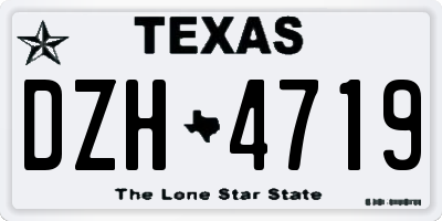 TX license plate DZH4719