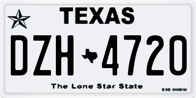 TX license plate DZH4720