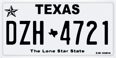TX license plate DZH4721