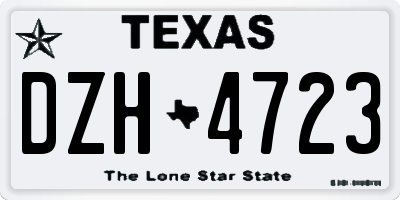 TX license plate DZH4723