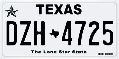 TX license plate DZH4725