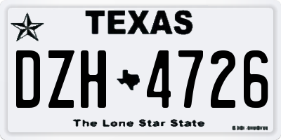 TX license plate DZH4726