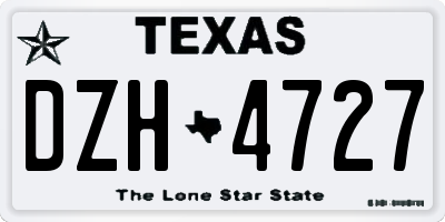 TX license plate DZH4727
