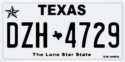 TX license plate DZH4729