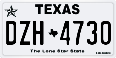 TX license plate DZH4730