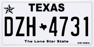 TX license plate DZH4731