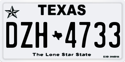 TX license plate DZH4733